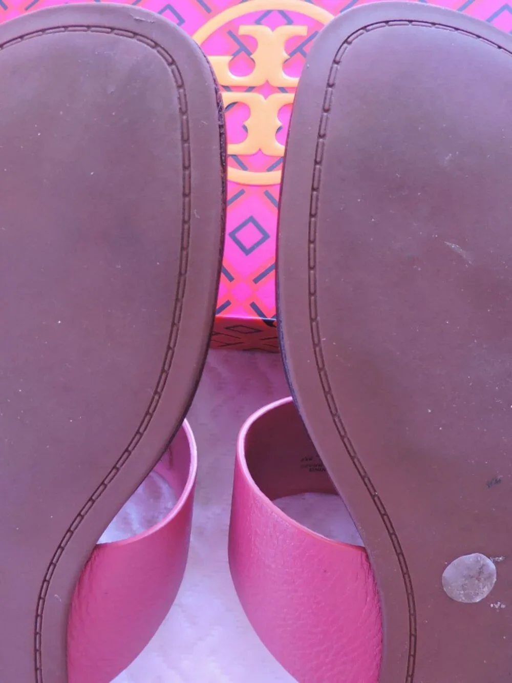 Pre-Owned Tory Burch - Benton Band Flat Sandal - Raspberry Sorbet - Size 8